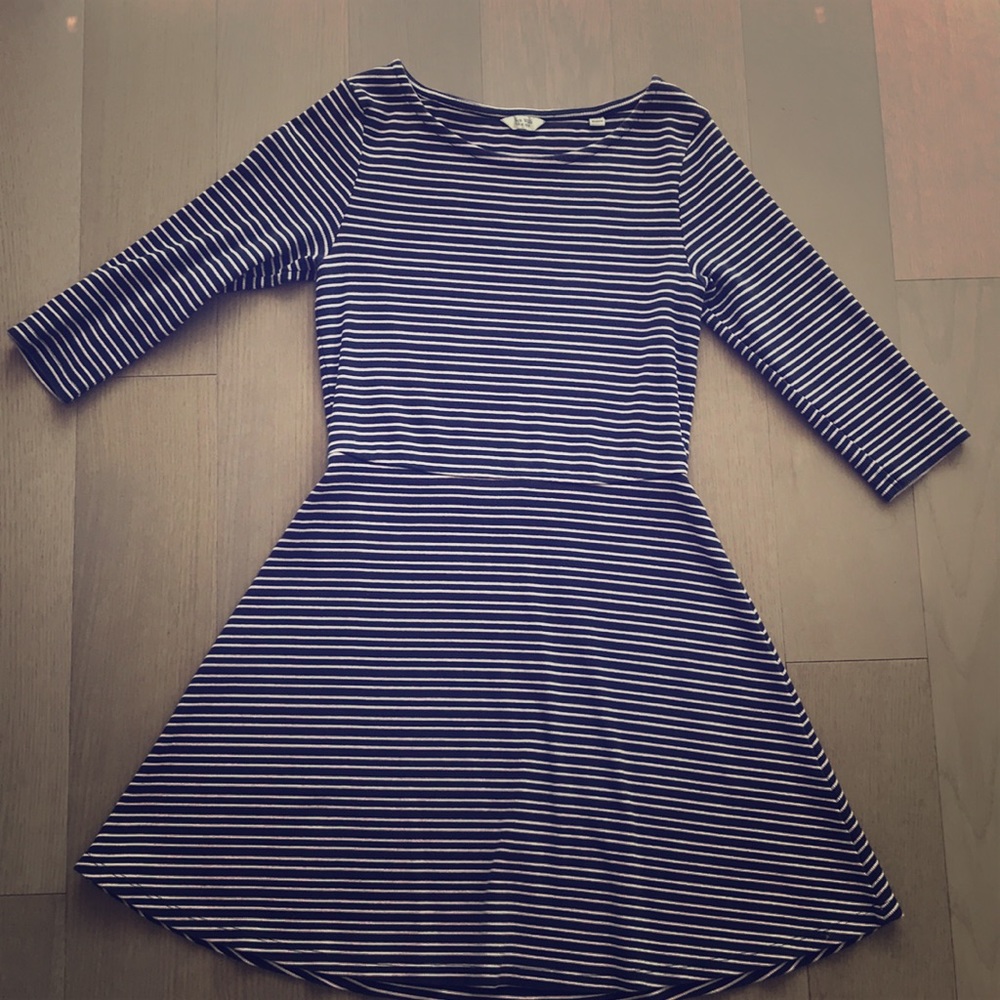Navy striped short dress